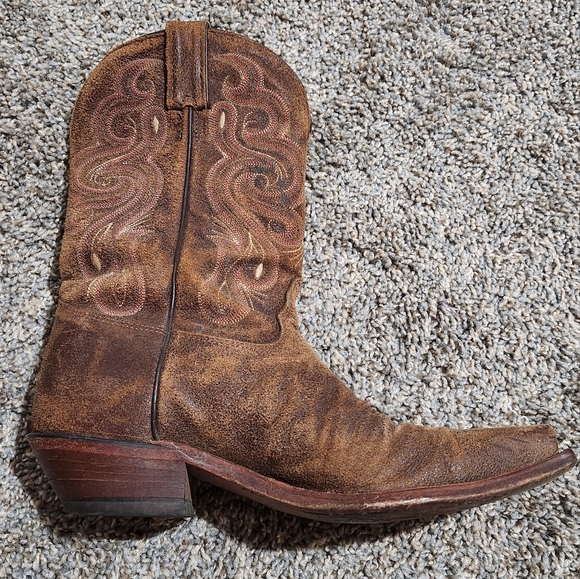 TONY LAMA Womens 9.5 Americana, Navajo Brown Leather, Western Boot, SNIP TOE - Picture 7 of 10